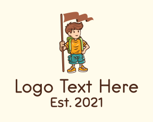 Kid - Summer Camp Boy logo design