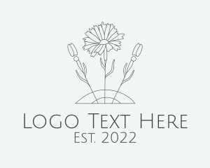 Traditional - Floral Acupuncture Needle logo design