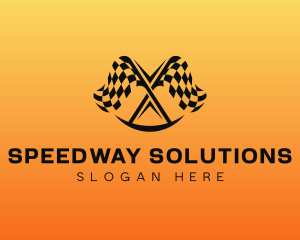 Racer Driving Motorway logo design