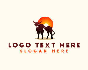 Sunrise - Bison Bull Farm logo design