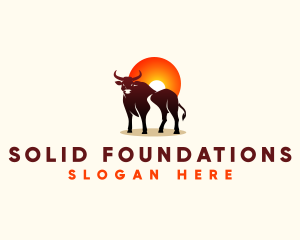 Sunrise - Bison Bull Farm logo design