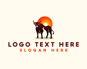 Cattle - Bison Bull Farm logo design