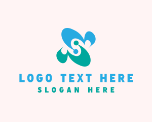Abstract Butterfly Wing logo design