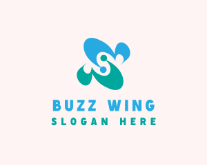 Abstract Butterfly Wing logo design