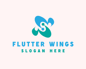 Abstract Butterfly Wing logo design