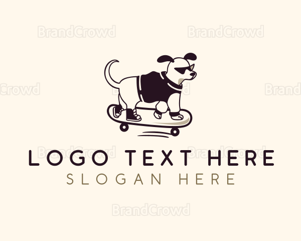 Skater Pet Dog Logo