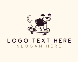 Pup - Skater Pet Dog logo design