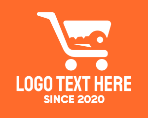 Unlock - Secure Key Shopping Cart logo design