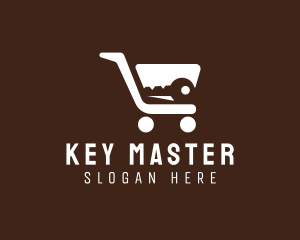 Unlock - Key Shopping Cart logo design