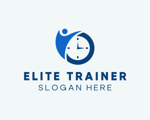 Personal Trainer Clock logo design