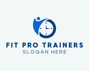 Personal Trainer Clock logo design