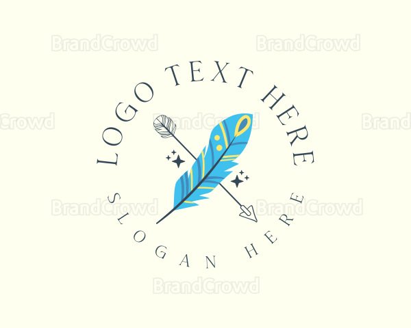 Tribal Feather Arrow Logo