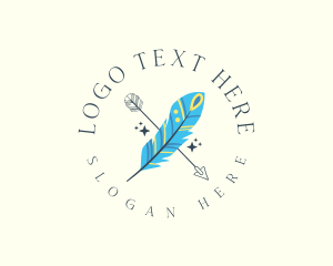 Traditional - Tribal Feather Arrow logo design