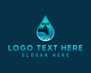 Faucet - Water Droplet Plumbing logo design