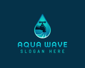 Water Droplet Plumbing logo design