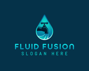 Water Droplet Plumbing logo design