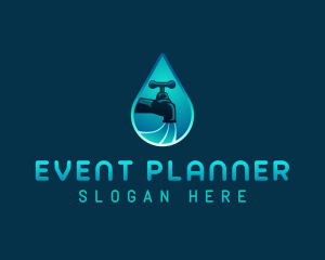 Pipefitter - Water Droplet Plumbing logo design