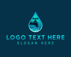 Fluid - Water Droplet Plumbing logo design