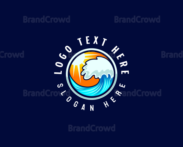 Ocean Wave Surf Logo