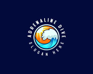 Ocean Wave Surf logo design