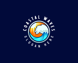 Ocean Wave Surf logo design