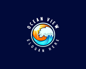 Ocean Wave Surf logo design