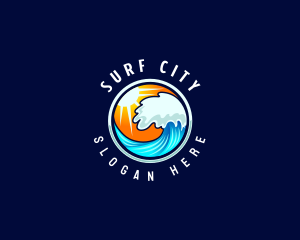 Ocean Wave Surf logo design