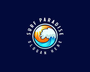 Ocean Wave Surf logo design