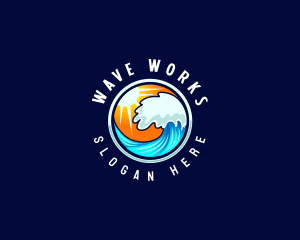 Ocean Wave Surf logo design