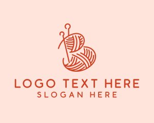 Orange - Knitting Thread Letter B logo design