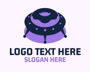 Alien UFO Donut  Logo