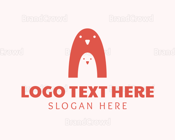 Penguin Bird Nestling Logo