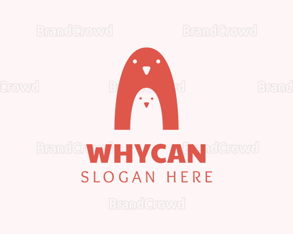 Penguin Bird Nestling Logo