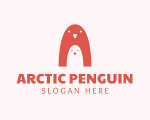 Penguin Bird Nestling logo design