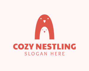 Nestling - Penguin Bird Nestling logo design