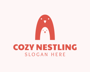 Penguin Bird Nestling logo design