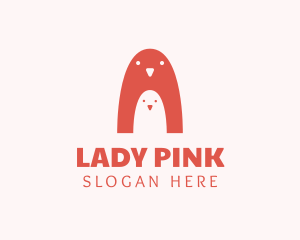 Negative Space - Penguin Bird Nestling logo design