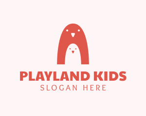 Penguin Bird Nestling logo design