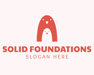 Child - Penguin Bird Nestling logo design