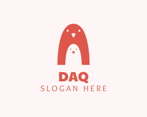 Negative Space - Penguin Bird Nestling logo design