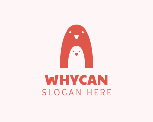Daycare Center - Penguin Bird Nestling logo design