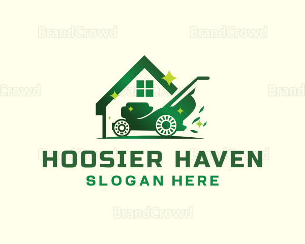 Lawn Mower Gardening Logo