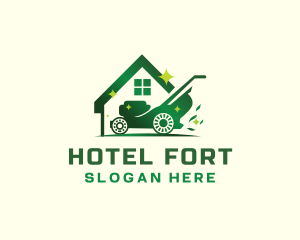 Lawn Mower Gardening Logo