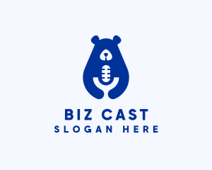 Podcast - Bear Microphone Podcast logo design