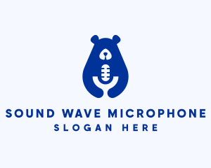 Microphone - Bear Microphone Podcast logo design