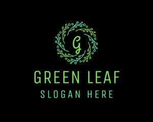 Wreath Vine Leaf  logo design