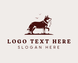 Pet Shelter - Husky Dog Leash logo design