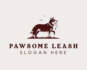 Leash - Husky Dog Leash logo design