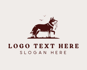 Veterinarian - Husky Dog Leash logo design