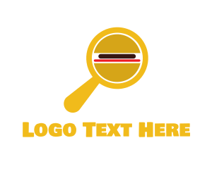 Find - Burger Magnifying Glass logo design